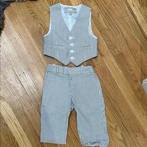 Nordstrom Pinstripe Buttoned Vest/Pant Suit